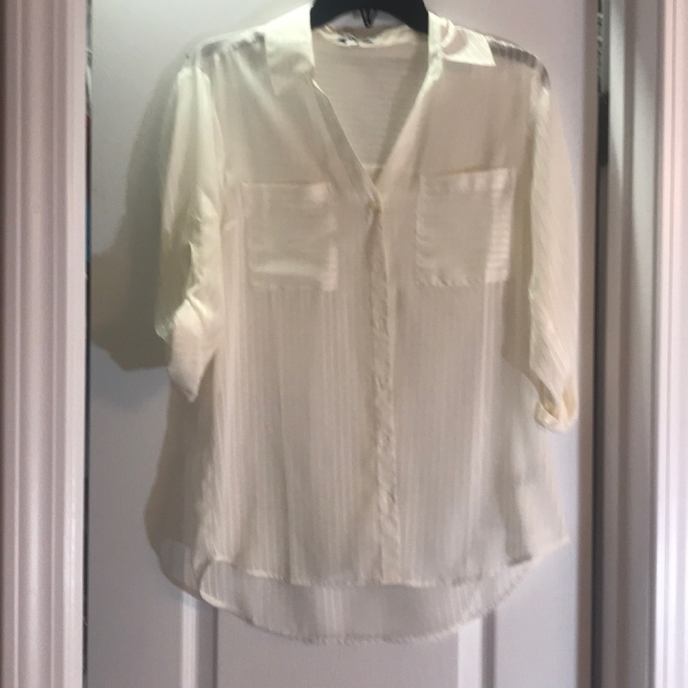 Sheer Cream Colored Dress Shirt